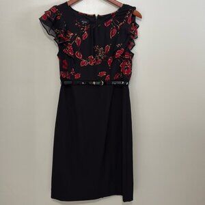 ALYX black&red floral print shift dress in size 4